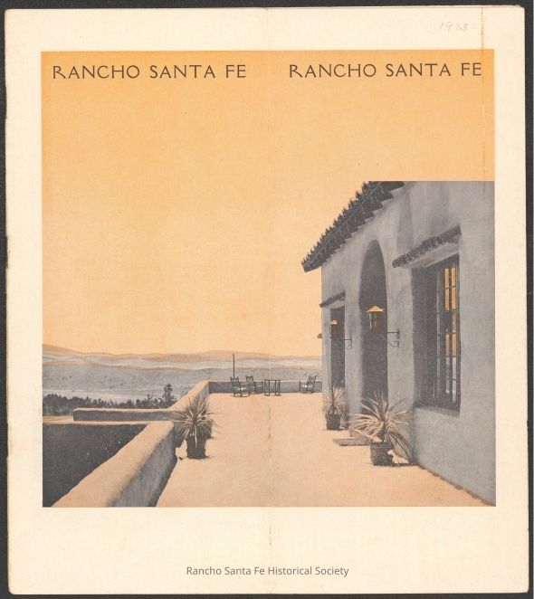 Rancho Santa Fe, 1923 — arched terrace and valley views designed by Lilian Rice